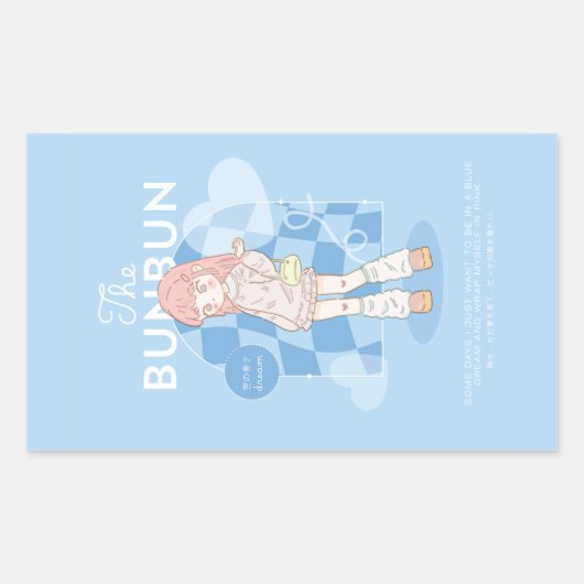 Blue Dream Roze Rechthoekige Sticker (Voorkant)