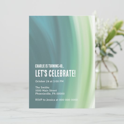 Blue Dream Uitnodiging (Staand voorkant)