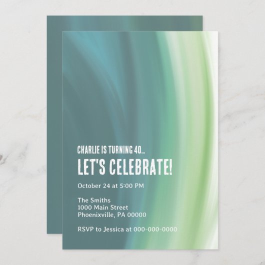 Blue Dream Uitnodiging (Voorkant / Achterkant)