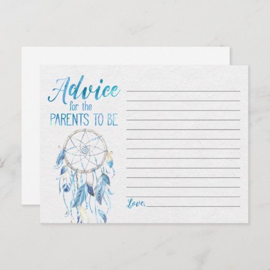 Blue Dreamcatcher Advies Kaart (Voorkant / Achterkant)