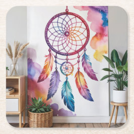 Blue Dreamcatcher Square Onderzetter Set