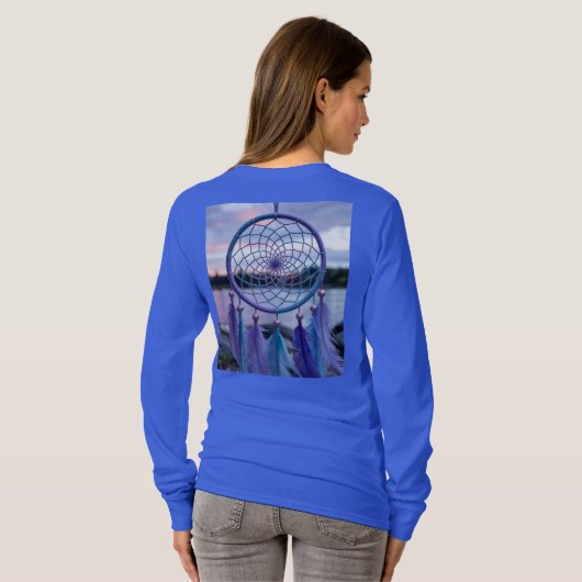 Blue Dreamcatcher Sunset Sky T-shirt (Achterkant volledig)