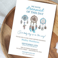 Blue Dreamcatchers Baby shower Uitnodiging voor Jo