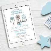 Blue Dreamcatchers Baby shower Uitnodiging voor Jo