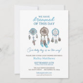 Blue Dreamcatchers Baby shower Uitnodiging voor Jo (Voorkant)