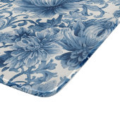 Blue Dreams | Floral Watercolor Chinoiserie White Snijplank (Hoek)