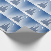 Blue Dreamweaver Castle in de wolken Starry Moon S Cadeaupapier (Hoek)