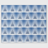 Blue Dreamweaver Castle in de wolken Starry Moon S Cadeaupapier (Vlak)