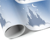 Blue Dreamweaver Castle in de wolken Starry Moon S Cadeaupapier (Rol Hoek)