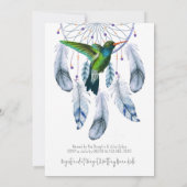 Blue Dreamweaver Hummingbird Boy Baby shower Invi Kaart (Achterkant)