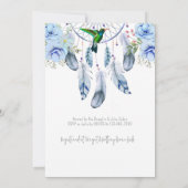 Blue Dreamweaver Hummingbird Boy Baby shower Kaart (Achterkant)