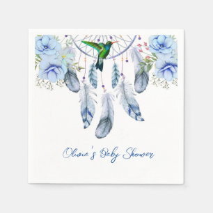 Blue Dreamweaver Hummingbird Boy Baby shower Servet