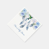 Blue Dreamweaver Hummingbird Boy Baby shower Servet (Hoek)
