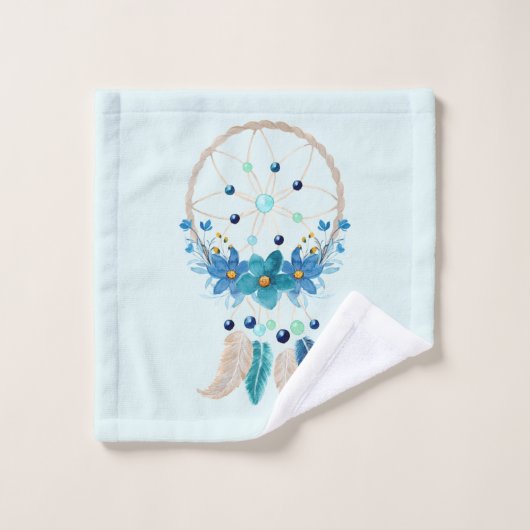 Blue Dreamweaver Stylish Boho Design Bad Handdoek (Wasdoekje)