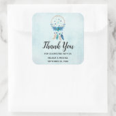 Blue Dreamweaver Stylish Boho Design Bedankt Vierkante Sticker (Tas)