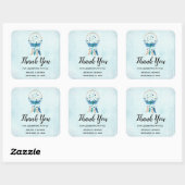 Blue Dreamweaver Stylish Boho Design Bedankt Vierkante Sticker (Vel)