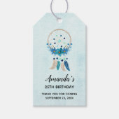 Blue Dreamweaver Stylish Boho Design Birthday Cadeaulabel (Voorkant)