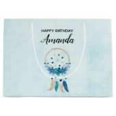 Blue Dreamweaver Stylish Boho Design Birthday Groot Cadeauzakje (Voorkant)