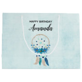 Blue Dreamweaver Stylish Boho Design Birthday Groot Cadeauzakje (Achterkant)