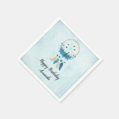 Blue Dreamweaver Stylish Boho Design Birthday Servet (Hoek)