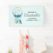 Blue Dreamweaver Stylish Boho Design Birthday Spandoek (Insitu)