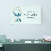 Blue Dreamweaver Stylish Boho Design Birthday Spandoek (Beurs)