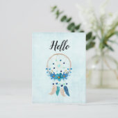 Blue Dreamweaver Stylish Boho Design Briefkaart (Staand voorkant)