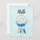 Blue Dreamweaver Stylish Boho Design Briefkaart (Voorkant / Achterkant)