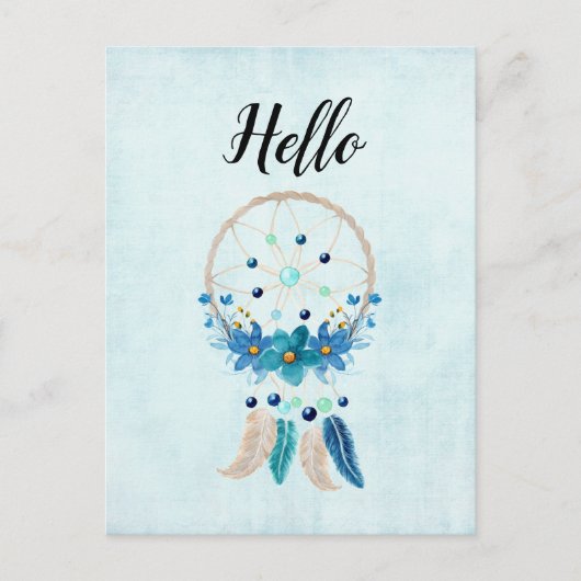 Blue Dreamweaver Stylish Boho Design Briefkaart (Voorkant)