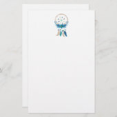 Blue Dreamweaver Stylish Boho Design Briefpapier (Voorkant / Achterkant)