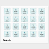 Blue Dreamweaver Stylish Boho Design Business Vierkante Sticker (Vel)