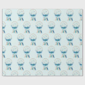 Blue Dreamweaver Stylish Boho Design Cadeaupapier (Vlak)