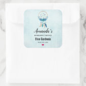 Blue Dreamweaver Stylish Boho Design Candle Vierkante Sticker (Tas)