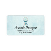 Blue Dreamweaver Stylish Boho Design Etiket (Voorkant)