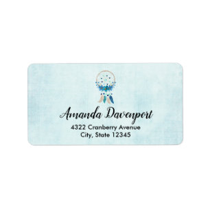 Blue Dreamweaver Stylish Boho Design Etiket