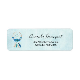 Blue Dreamweaver Stylish Boho Design Etiket