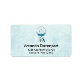 Blue Dreamweaver Stylish Boho Design Etiket (Voorkant)