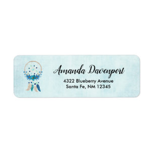 Blue Dreamweaver Stylish Boho Design Etiket