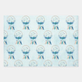Blue Dreamweaver Stylish Boho Design Inpakpapier Vel (Voorkant 3)
