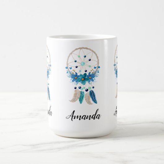 Blue Dreamweaver Stylish Boho Design Koffiemok (Center)