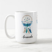 Blue Dreamweaver Stylish Boho Design Koffiemok (Links)