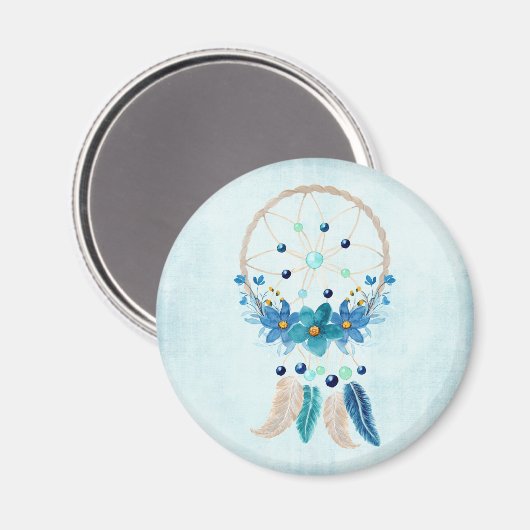 Blue Dreamweaver Stylish Boho Design Magneet (Voorkant / Achterkant)