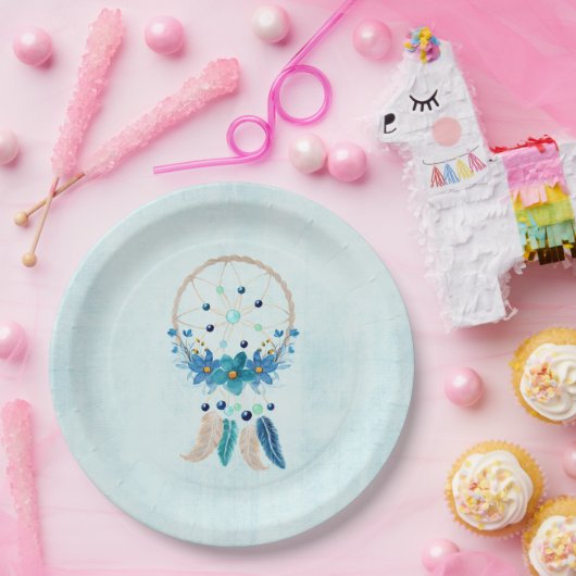 Blue Dreamweaver Stylish Boho Design Papieren Bordje (Feest)