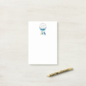 Blue Dreamweaver Stylish Boho Design Post-it® Notes (Op bureau)