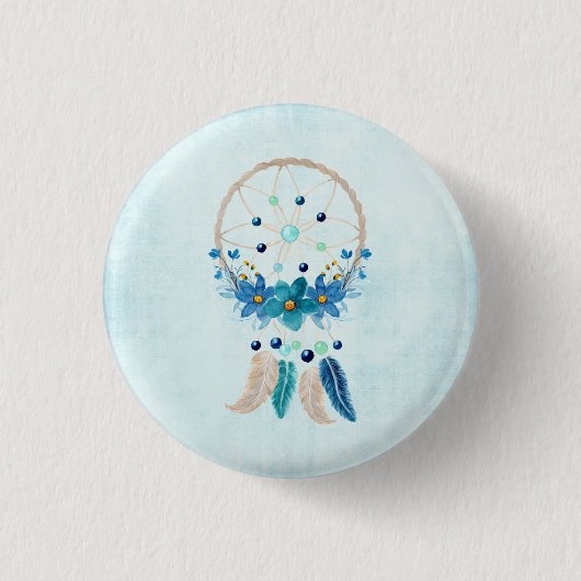 Blue Dreamweaver Stylish Boho Design Ronde Button 3,2 Cm (Voorkant)