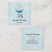 Blue Dreamweaver Stylish Boho Design Vierkante Visitekaartje (Voorkant / Achterkant)
