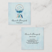 Blue Dreamweaver Stylish Boho Design Vierkante Visitekaartje (Voorkant / Achterkant)