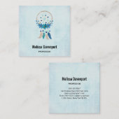 Blue Dreamweaver Stylish Boho Design Vierkante Visitekaartje (Voorkant / Achterkant)