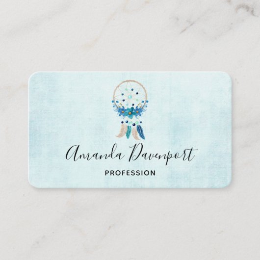 Blue Dreamweaver Stylish Boho Design Visitekaartje (Voorkant)