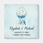 Blue Dreamweaver Stylish Boho Design Wedding Magneet (Voorkant)